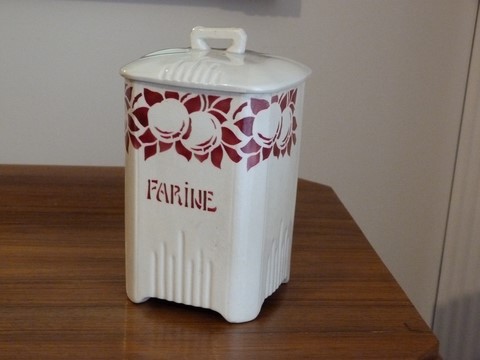 Ancien pot à épices Farine faïence St Amand nord