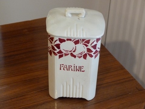 Ancien pot à épices Farine faïence St Amand nord