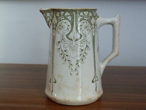 Pot à lait ancien Creil Montereau Labrador Art nouveau XIXème