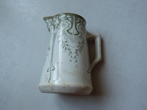 Pot à lait ancien Creil Montereau Labrador Art nouveau XIXème