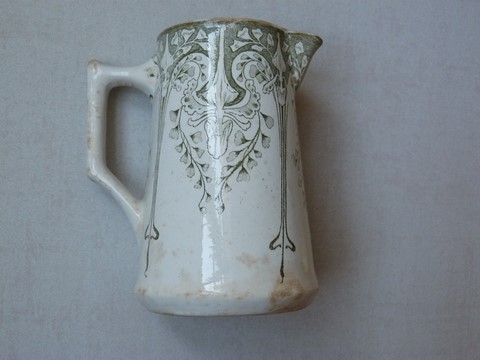 Pot à lait ancien Creil Montereau Labrador Art nouveau XIXème