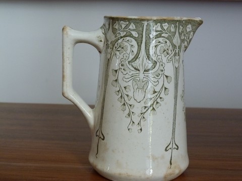 Pot à lait ancien Creil Montereau Labrador Art nouveau XIXème