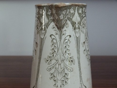 Pot à lait ancien Creil Montereau Labrador Art nouveau XIXème