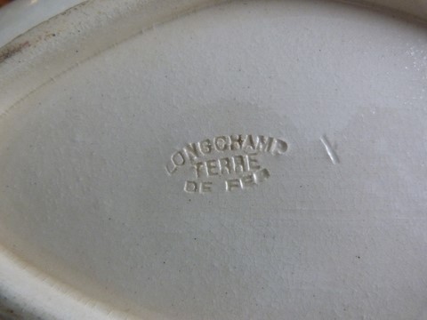 Ancien ravier de service Longchamp Terre de Fer modèle Figues