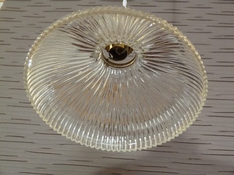 suspension ancienne abat jour verre style holophane