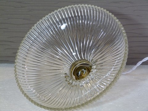 suspension ancienne abat jour verre style holophane