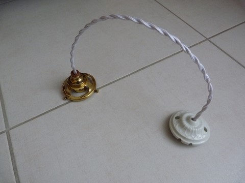 suspension ancienne abat jour verre style holophane