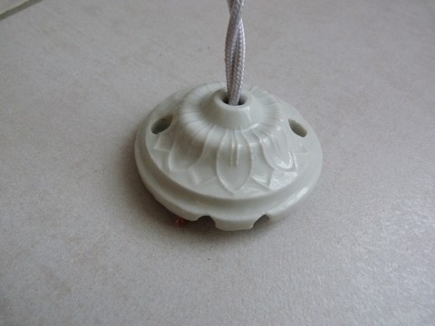 suspension ancienne abat jour verre style holophane