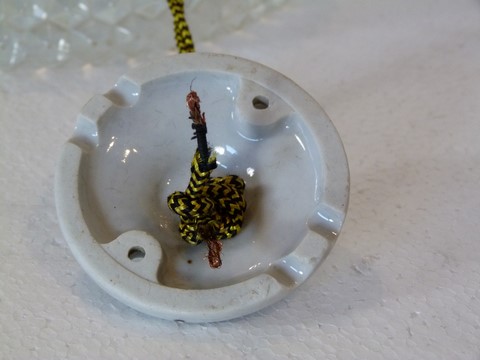 Suspension ancienne griffe laiton et verre holophane