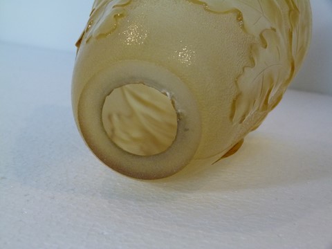 Lot 3 tulipes anciennes ambrées feuilles de chêne