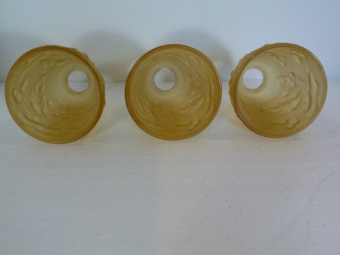 Lot 3 tulipes anciennes ambrées feuilles de chêne