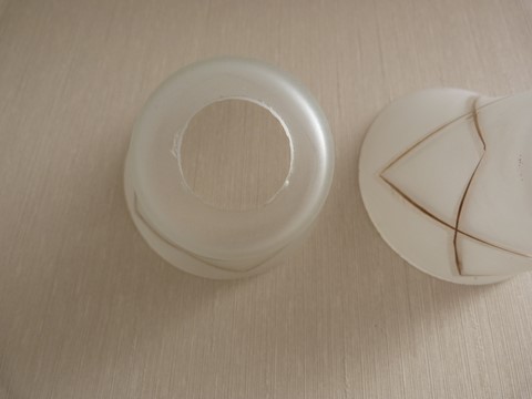 Lot 2 tulipes verre de lustre année 50 DLG Lunel Arlus