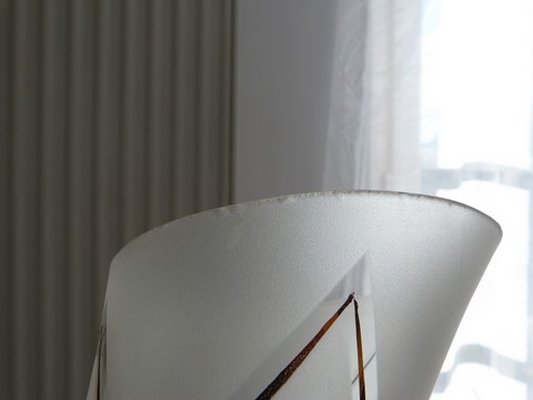 Lot 2 tulipes verre de lustre année 50 DLG Lunel Arlus