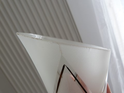 Lot 2 tulipes verre de lustre année 50 DLG Lunel Arlus