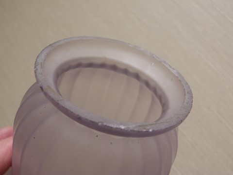 Tulipe violette ancienne verre en pétales art nouveau 