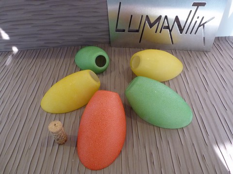 Tulipe unité verre granité tronqué 1950 stilnovo