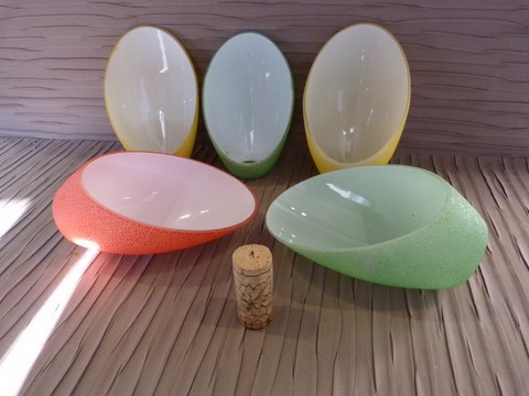 Tulipe unité verre granité tronqué 1950 stilnovo