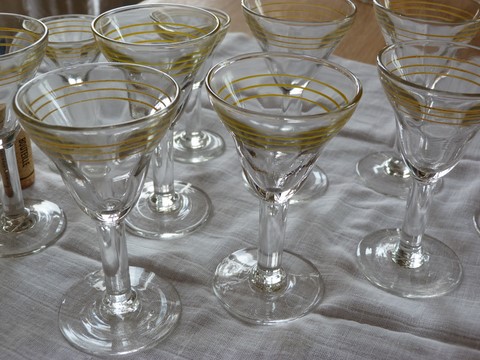 Verres bistrot anciens 8 apéro + 2 petits