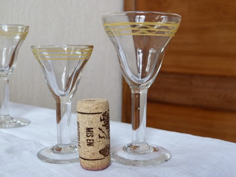 Verres bistrot anciens 8 apéro + 2 petits