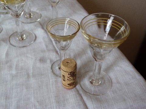 Verres bistrot anciens 8 apéro + 2 petits