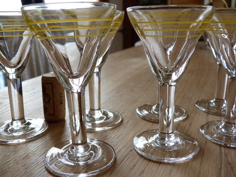 Anciens verres bistrot apéritif liqueur lot de 11