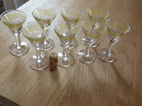 Anciens verres bistrot apéritif liqueur lot de 11