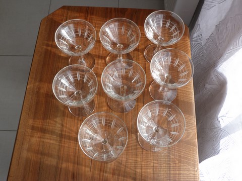 Lot 8 coupes à champagne anciennes art déco