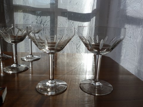 Lot 8 coupes à champagne anciennes art déco