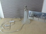 Ancien pied de lampe verre opaque douille nickelée art déco