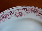 Plat de service ancien Moulin des Loups Hamage Athènes rose