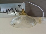 suspension ancienne abat jour verre style holophane